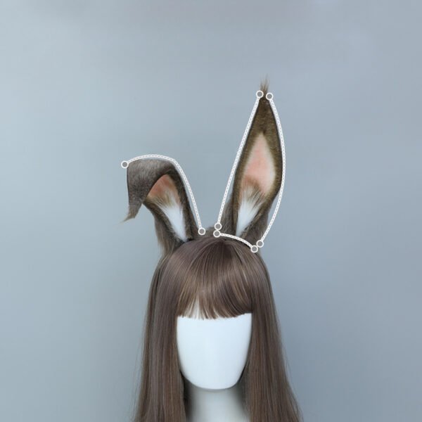 Faux Fur Adjustable Bunny Ears – Cute Animal Cosplay Accessory - Image 5