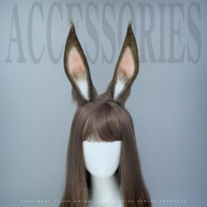 Faux Fur Adjustable Bunny Ears – Cute Animal Cosplay Accessory