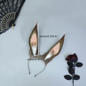 Faux Fur Adjustable Bunny Ears – Cute Animal Cosplay Accessory