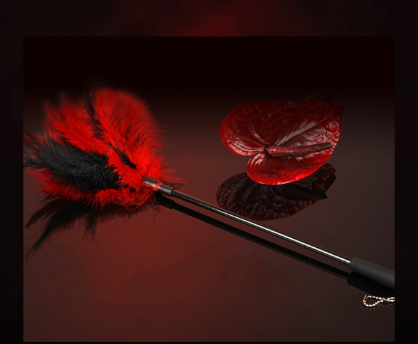 Luxurious BDSM Feather Tickler  Soft Fetish Play Feather Wand Velvet Temptation