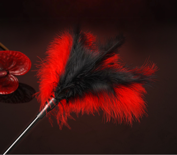 Luxurious BDSM Feather Tickler  Soft Fetish Play Feather Wand Velvet Temptation - Image 4
