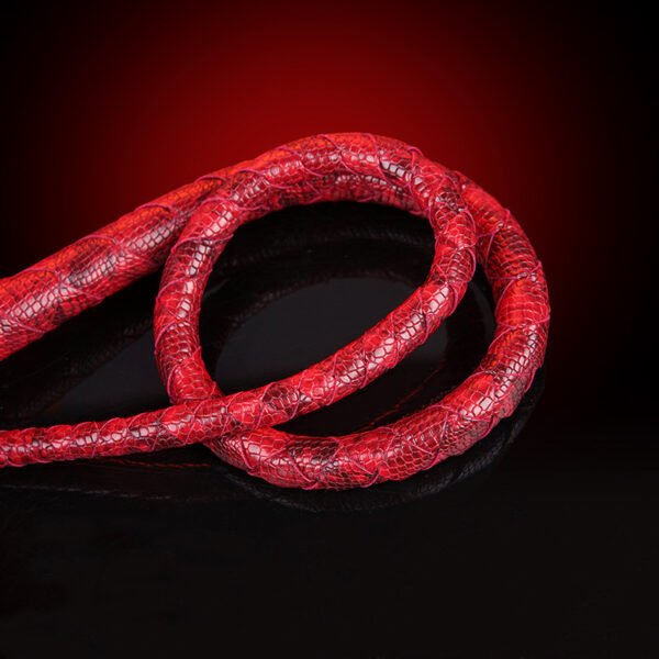 Red PU Leather BDSM Whip – Perfect for Play and Control - Image 3