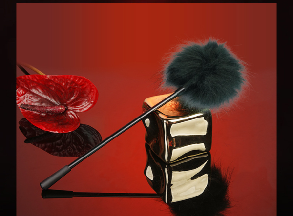 Luxurious BDSM Feather Tickler  Soft Fetish Play Feather Wand Velvet Temptation - Image 6