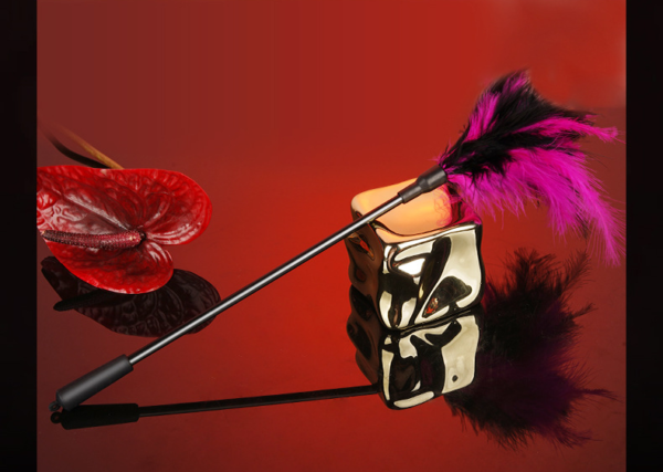 Luxurious BDSM Feather Tickler  Soft Fetish Play Feather Wand Velvet Temptation - Image 7