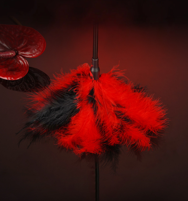 Luxurious BDSM Feather Tickler  Soft Fetish Play Feather Wand Velvet Temptation - Image 2
