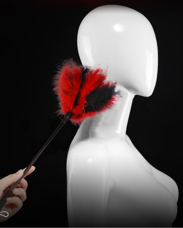 Luxurious BDSM Feather Tickler  Soft Fetish Play Feather Wand Velvet Temptation - Image 5