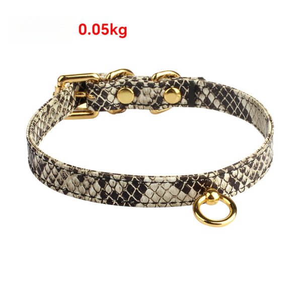 Adjustable Snake Print Cattle Hide Collar – Stylish and Durable with Gold Accents - Image 6